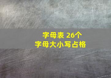 字母表 26个 字母大小写占格